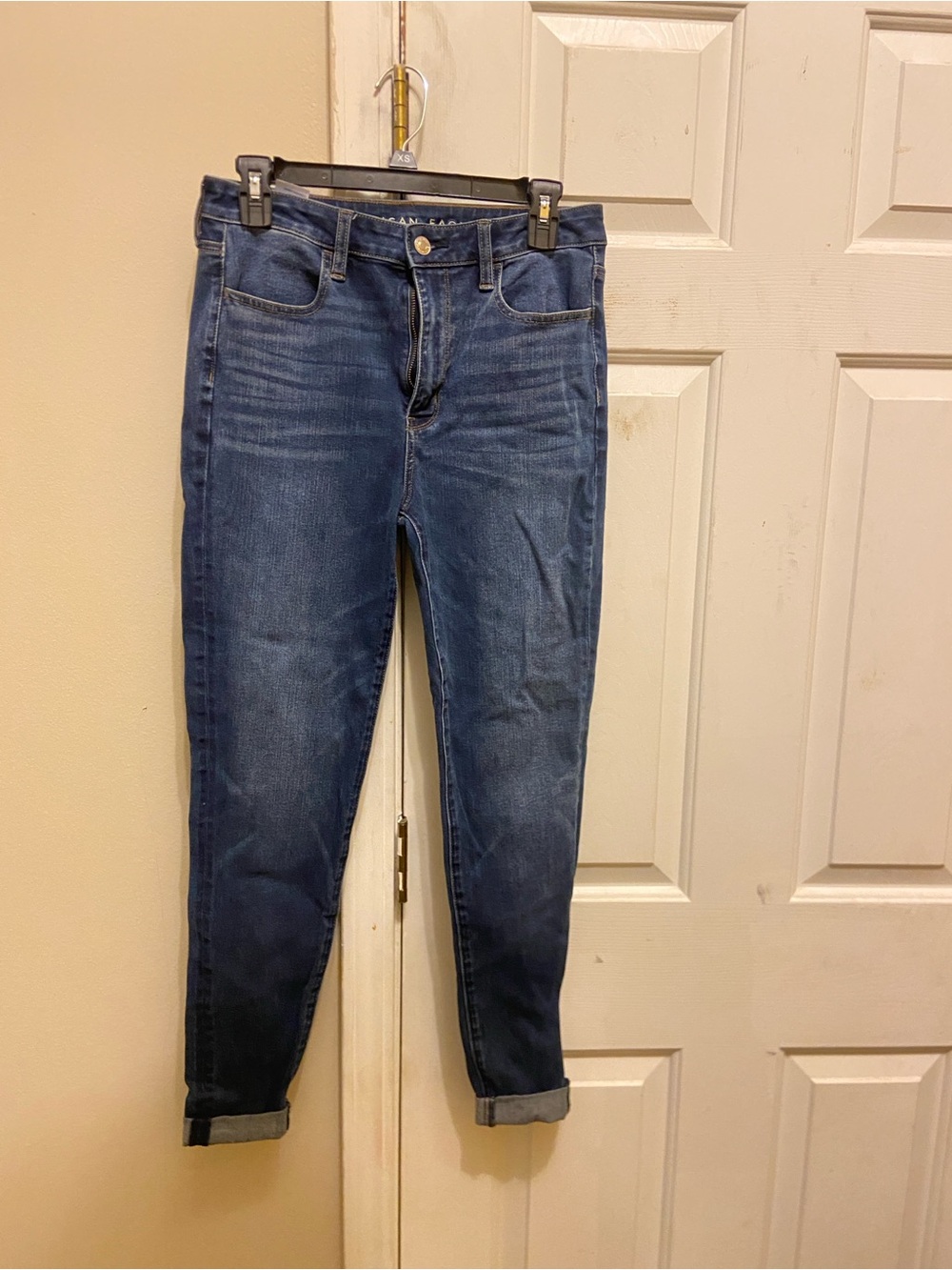 American Eagle Dark Blue High Waisted Stretch Skinny Jeans
